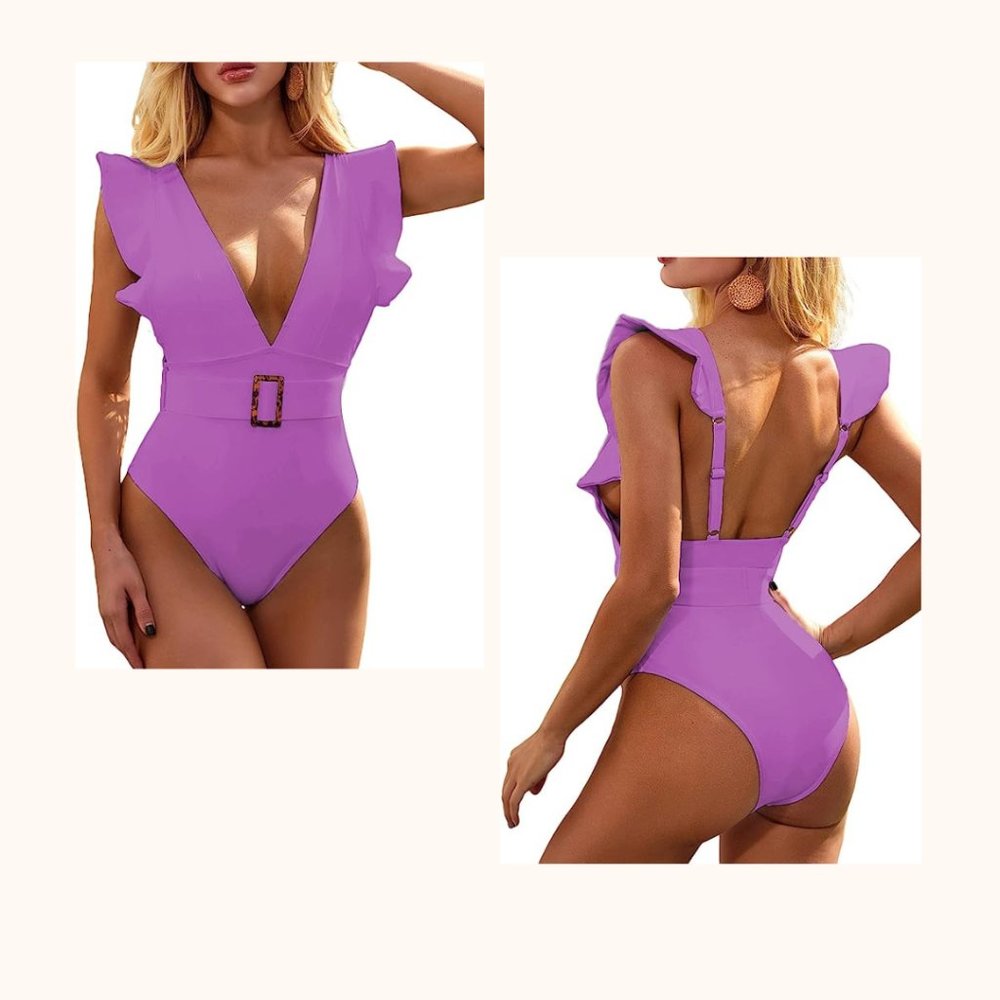 Avanova Women's One Piece Ruffle Swimsuit